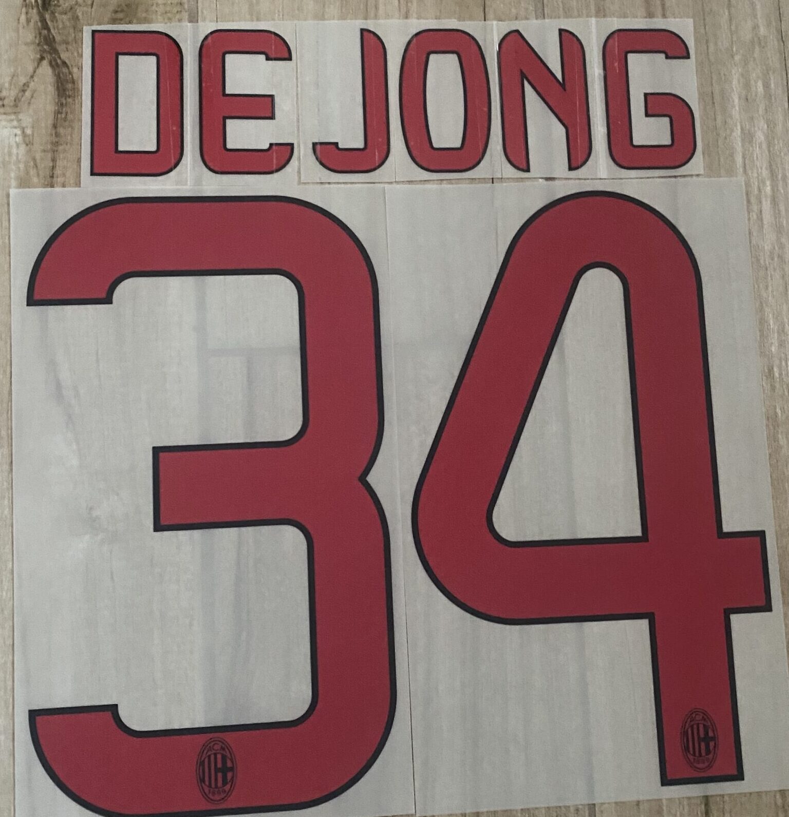 nameset Milan 2012 2014 34 DE JONG ufficiale