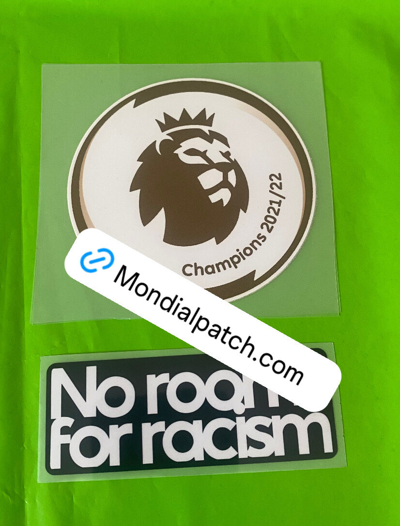 toppa patch premier 2021 2022 + no racism vincente win coppia