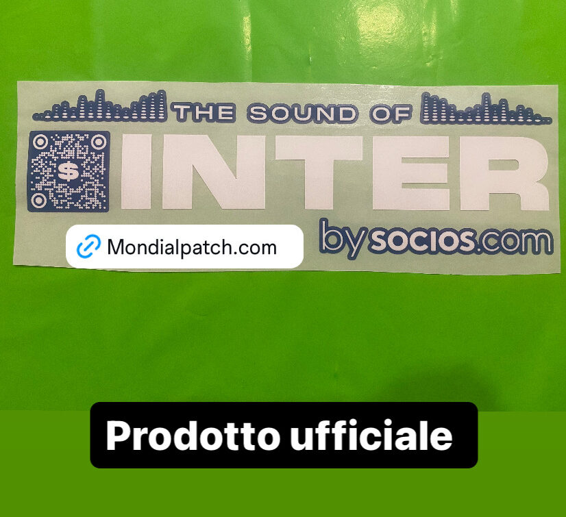 toppa sponsor the sound of inter by socios finale supercoppa 2022 ufficiale bianco/blu