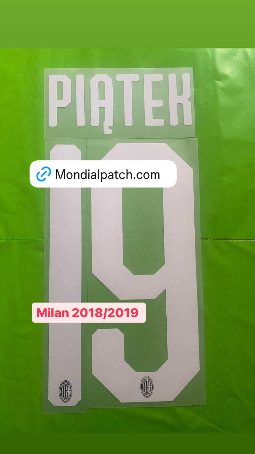 nameset Milan 2018 2019 19 PIATEK ufficiale