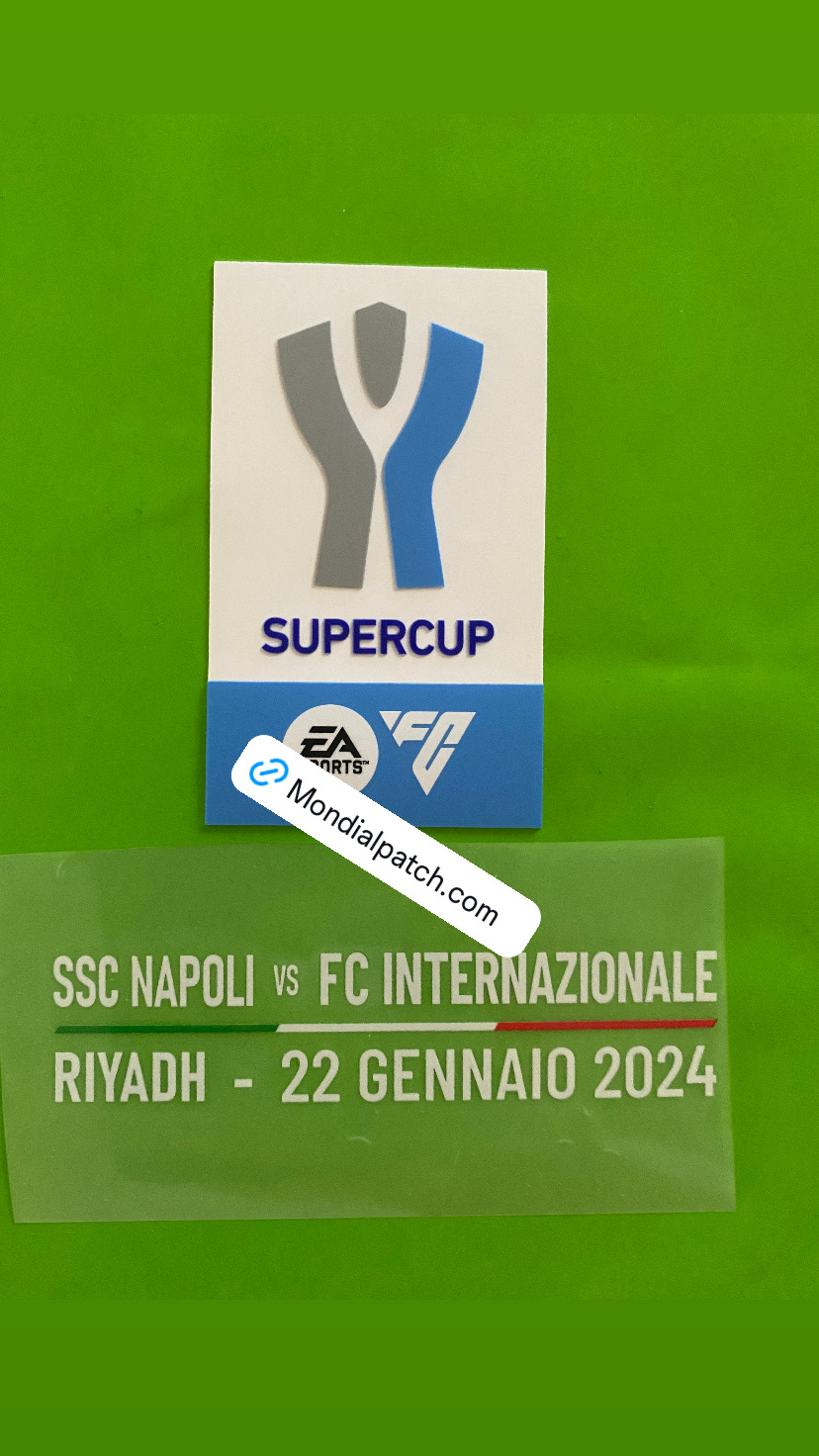 toppe patch supercoppa easport 2024 + dettaglio match napoli inter ufficiale