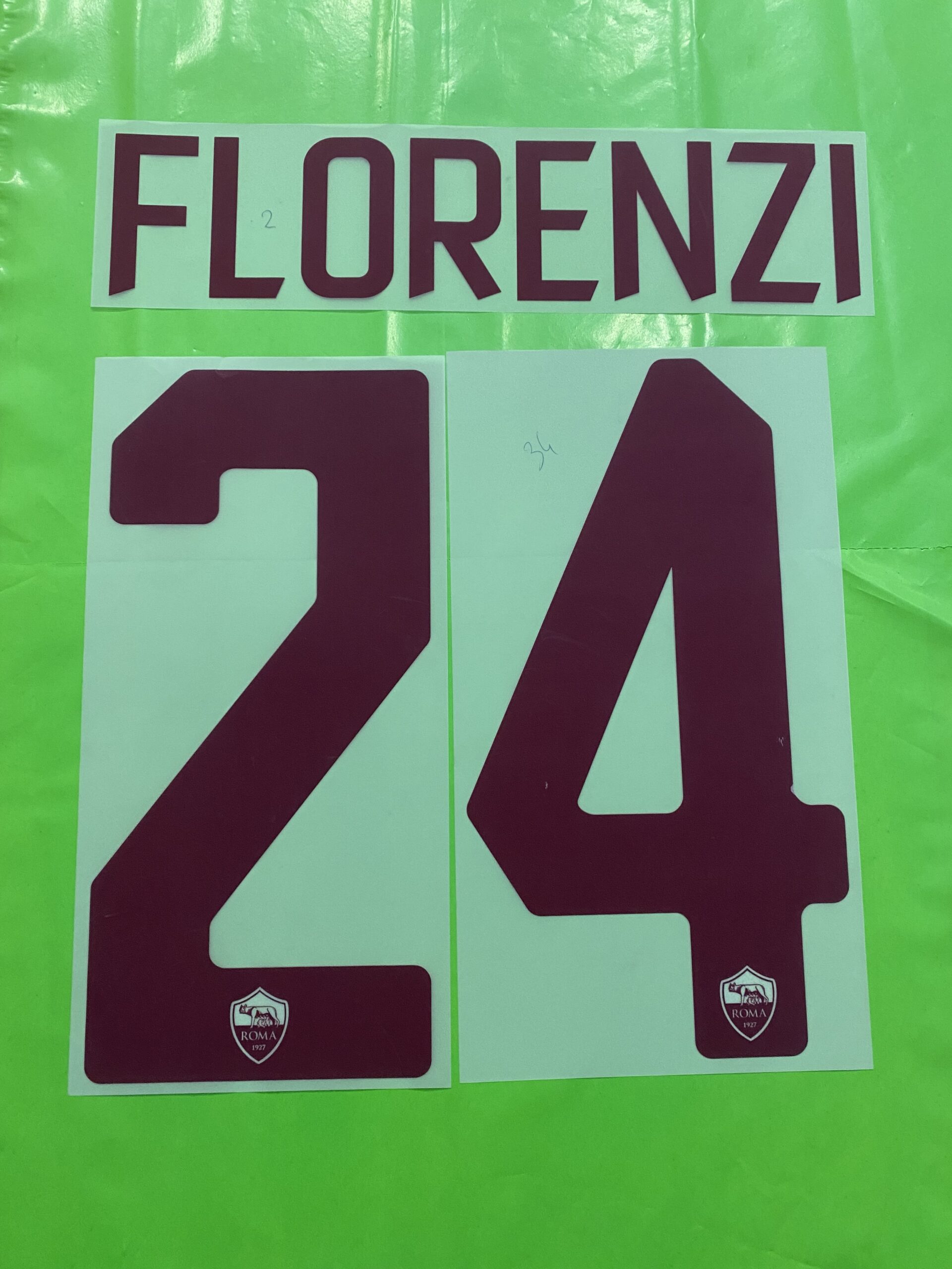 nameset Roma 2017 2018 24 FLORENZI away ufficiale