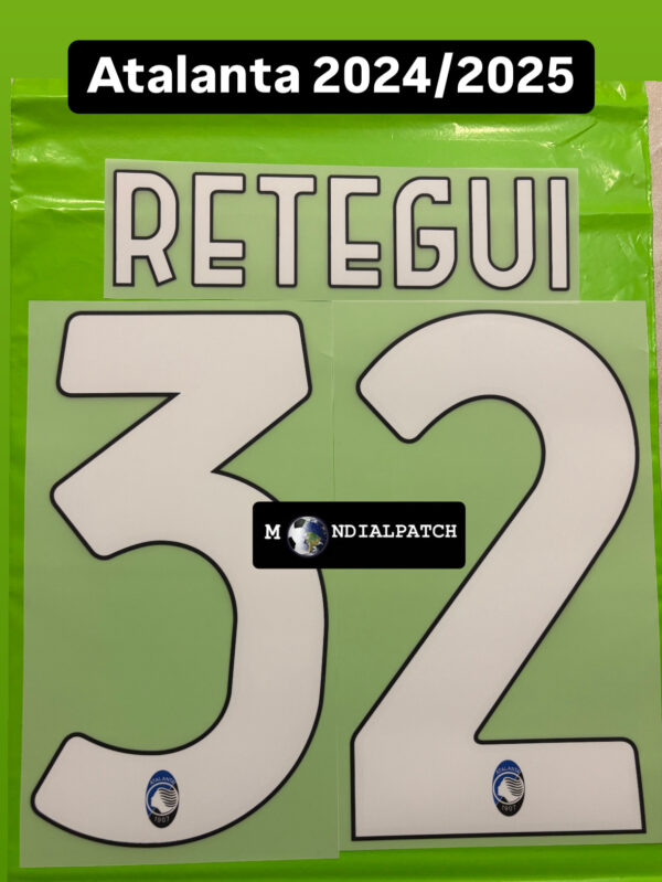 nameset Atalanta 2024 2025 32 RETEGUI home bianco ufficiale