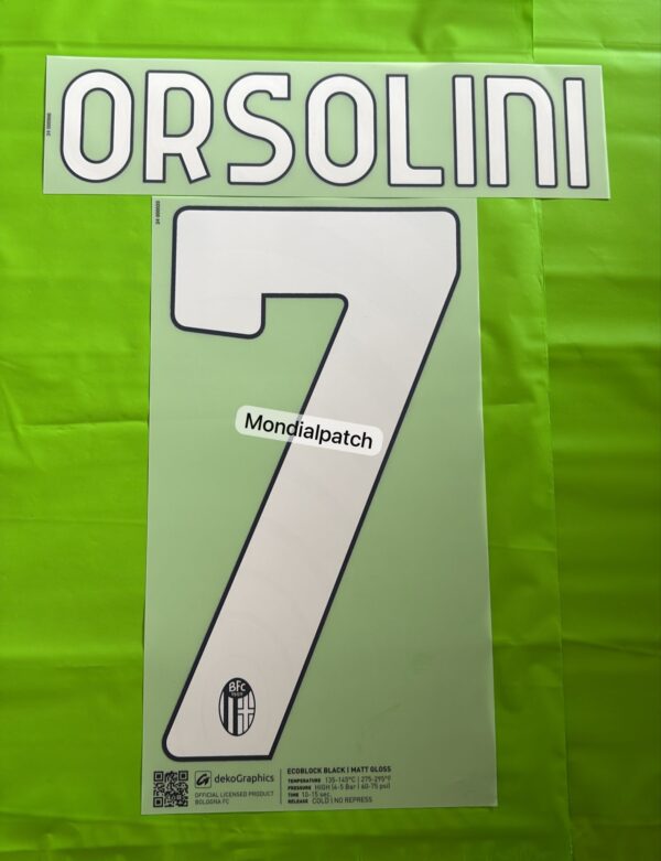 nameset Bologna 2023 2024 7 ORSOLINI home ufficiale originale