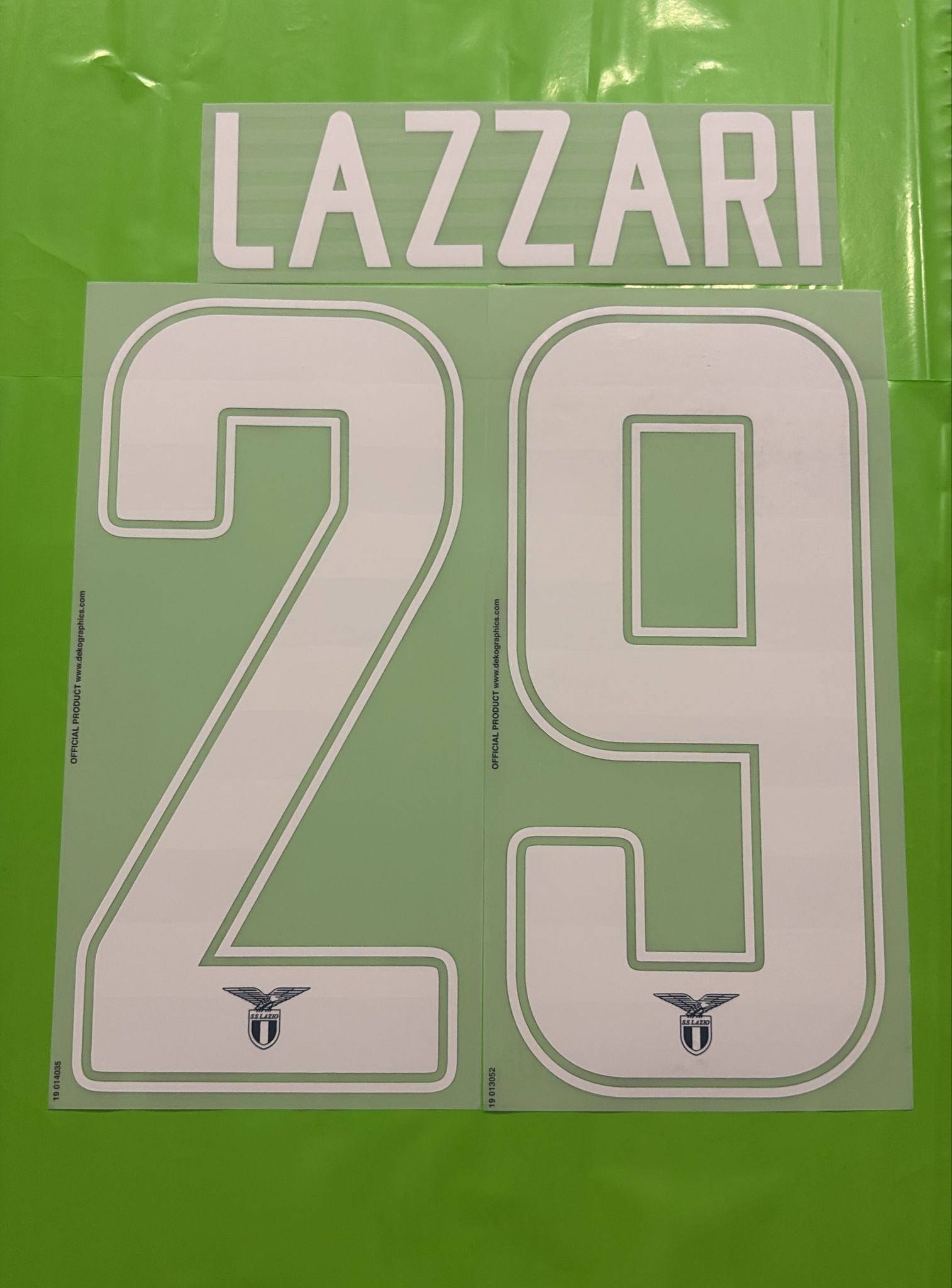 nameset lazio 2019 2020 29 LAZZARI home bianco ufficiale originale