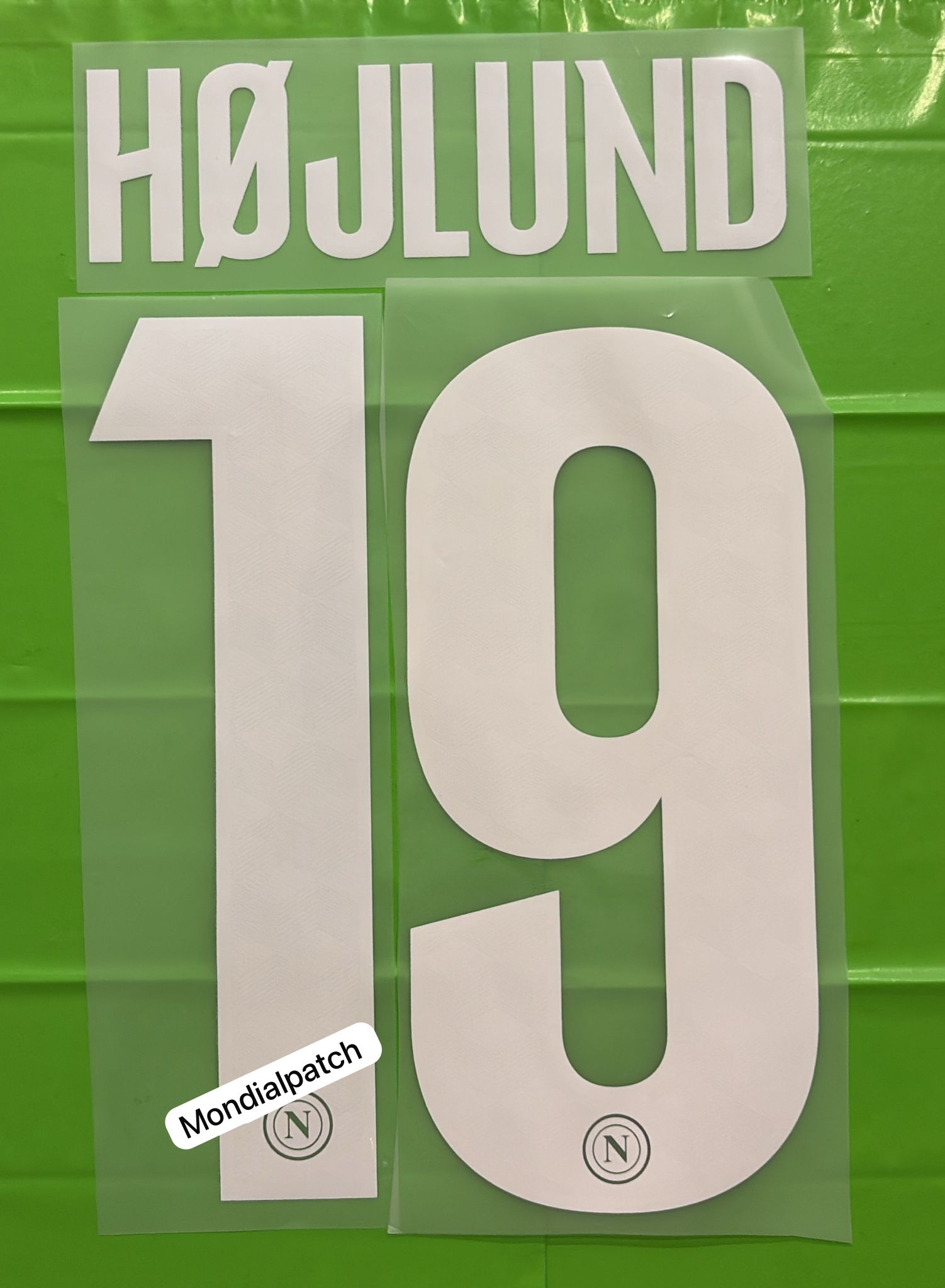 nameset Napoli 2025 2026 Champions 19 HOJLUND bianco ufficiale originale