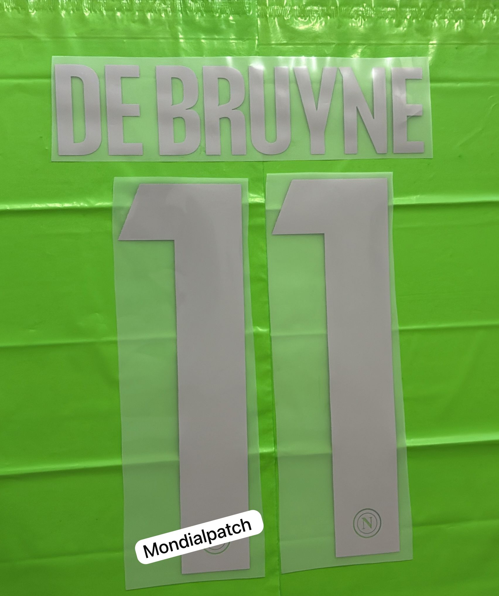nameset Napoli 2025 2026 Champions 11 DE BRUYNE silver ufficiale originale