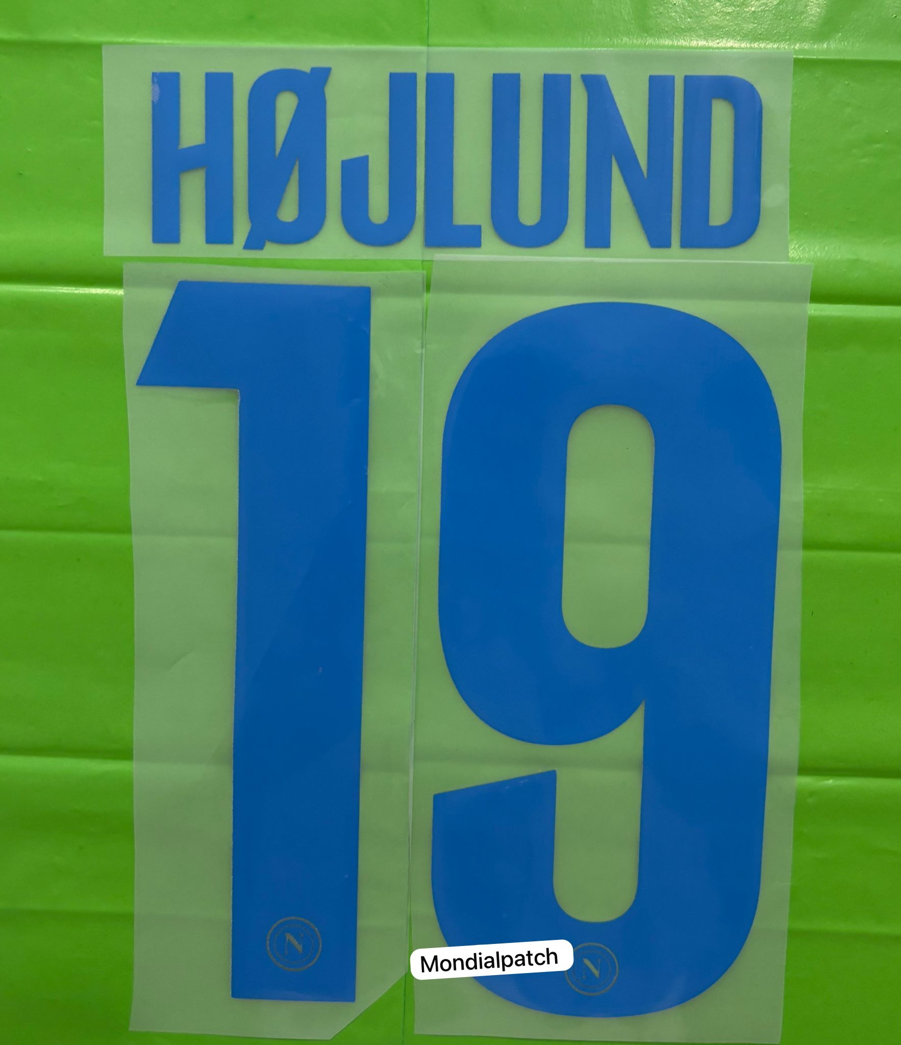 nameset Napoli 2025 2026 Champions 19 HOJLUND ufficiale originale