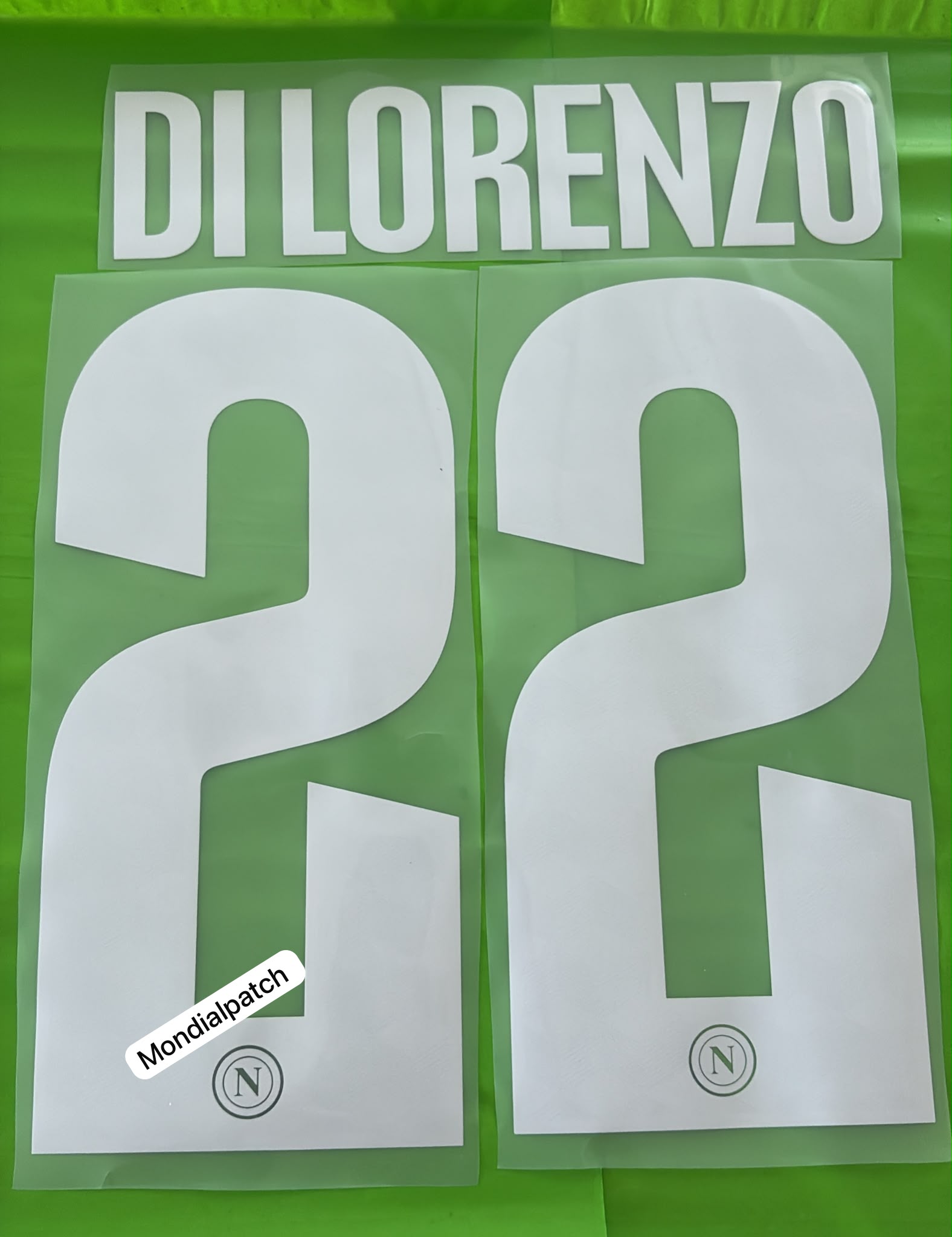 nameset Napoli 2025 2026 Champions 22 DI LORENZO bianco ufficiale originale